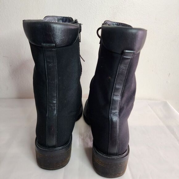 Stuart Weitzman Woman's Lace Up Combat Boots Black Size 9.5B Shoes Side Zip up - Picture 9 of 14